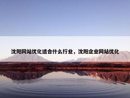 沈阳网站优化适合什么行业，沈阳企业网站优化