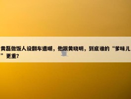 黄磊做饭人设翻车遭嘲，他跟黄晓明，到底谁的“爹味儿”更重？