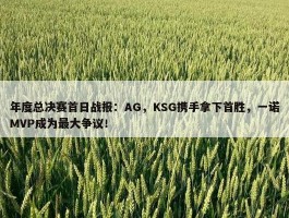 年度总决赛首日战报：AG，KSG携手拿下首胜，一诺MVP成为最大争议！