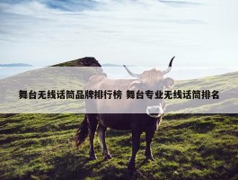 舞台无线话筒品牌排行榜 舞台专业无线话筒排名