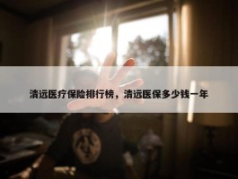 清远医疗保险排行榜，清远医保多少钱一年