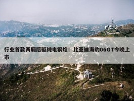 行业首款两厢后驱纯电钢炮！比亚迪海豹06GT今晚上市