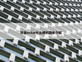 抖音nchw什么梗的简单介绍