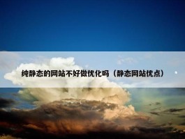 纯静态的网站不好做优化吗（静态网站优点）