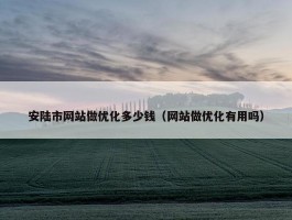 安陆市网站做优化多少钱（网站做优化有用吗）