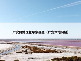 广安网站优化哪家强些（广安本地网站）