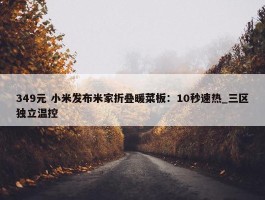 349元 小米发布米家折叠暖菜板：10秒速热_三区独立温控