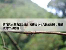 镜花灵VS银角怎么选？幻唐志145六技能新宠，服战法宠T0级存在