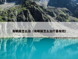 有眼屎怎么治（有眼屎怎么治疗最有效）