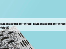 新媒体运营需要会什么技能（新媒体运营需要会什么技能和知识）