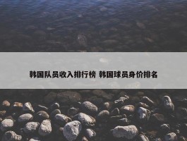 韩国队员收入排行榜 韩国球员身价排名