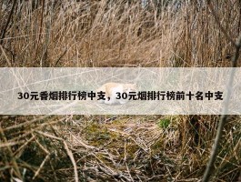 30元香烟排行榜中支，30元烟排行榜前十名中支