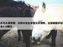 乒乓大满贯赛：日韩女双全军覆没大溃败，全部被国乒组合3-0横扫