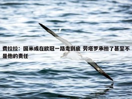 费拉拉：国米或在欧冠一路走到底 劳塔罗承担了甚至不是他的责任