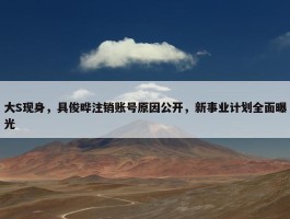 大S现身，具俊晔注销账号原因公开，新事业计划全面曝光