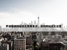 罗湖服务网站优化费用多少，深圳网站优化运营