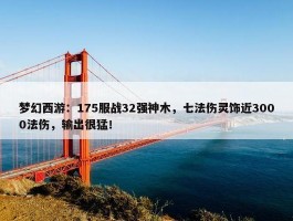 梦幻西游：175服战32强神木，七法伤灵饰近3000法伤，输出很猛！