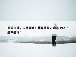 需求低迷，应用骤减！苹果头显Vision Pro“越来越冷”