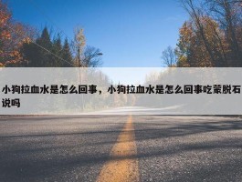 小狗拉血水是怎么回事，小狗拉血水是怎么回事吃蒙脱石说吗