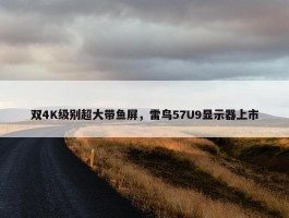 双4K级别超大带鱼屏，雷鸟57U9显示器上市