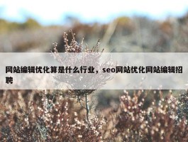 网站编辑优化算是什么行业，seo网站优化网站编辑招聘