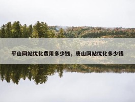 平山网站优化费用多少钱，唐山网站优化多少钱