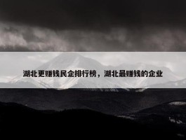 湖北更赚钱民企排行榜，湖北最赚钱的企业